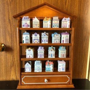 LENOX SPICE VILLAGE SET WITH DISPLAY RACK - 18 PCS SET (1989) - BOXES INCLUDED